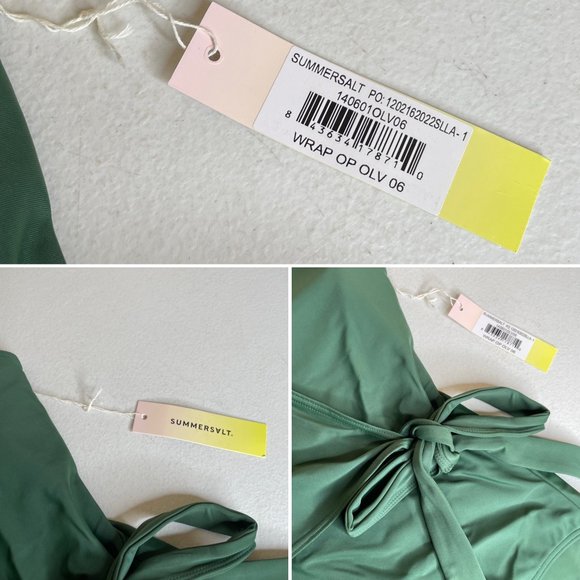 New SUMMERSALT Perfect Wrap One-Piece Olive Swimsuit Size 6 - Picture 6 of 16